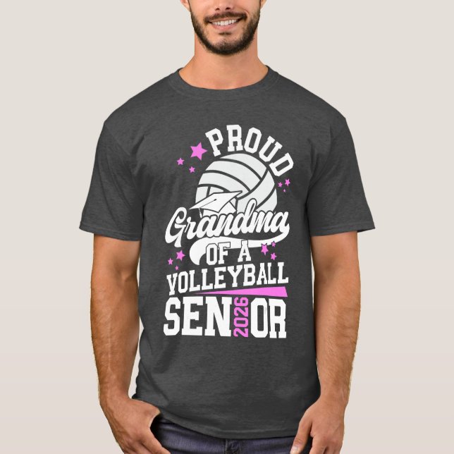 Proud Grandma of A Volleyball Senior Grandma 2026 T Shirt (Framsida)