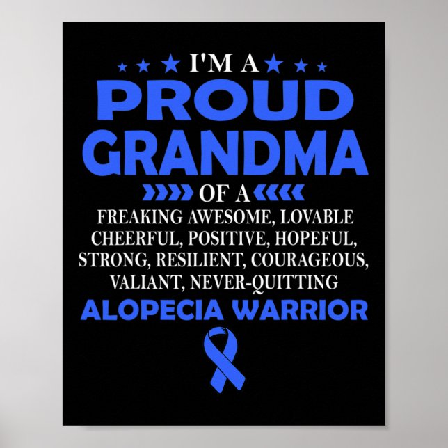 Proud Grandma of Alopecia Warrior T. Poster (Framsidan)