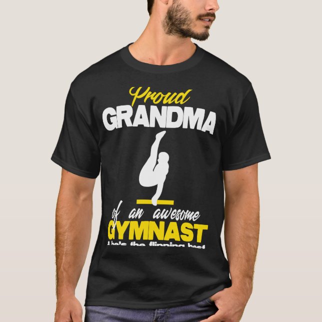 Proud Grandma of an Fantastisk Boy Gymnast pub Com T Shirt (Framsida)