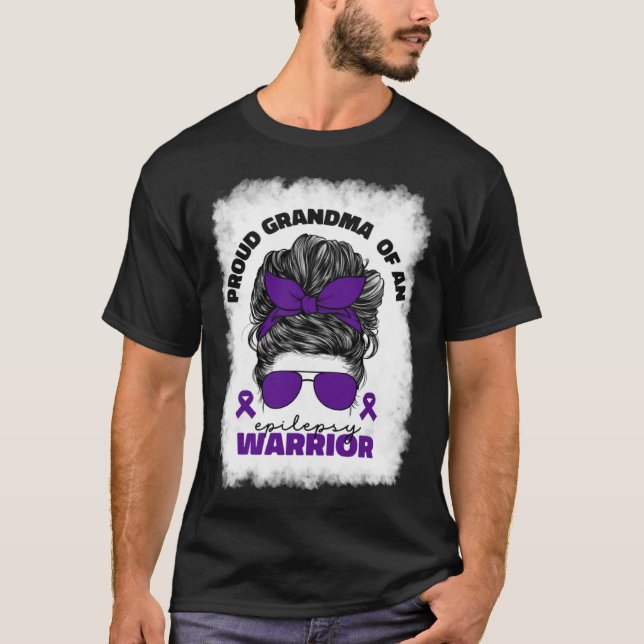 Proud Grandma of Epilepsy Warrior Epilepsy Awarene T Shirt (Framsida)
