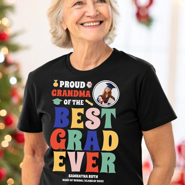 Proud Grandma of the Best Grad Aldrig Photo T Shirt (Skapare uppladdad)