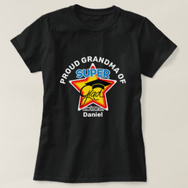 PROUD GRANDMA OF Toppen Grad-On Mörk-Editable Text T Shirt