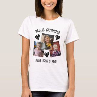 Proud Grandma | Personlig Foton och Namn T Shirt