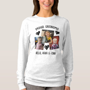 Proud Grandma Personlig Foton och Namn T Shirt