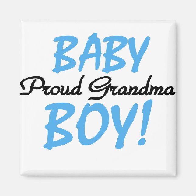 Proud Grandma Pojke T-shirts och presenter Magnet (Framsidan)