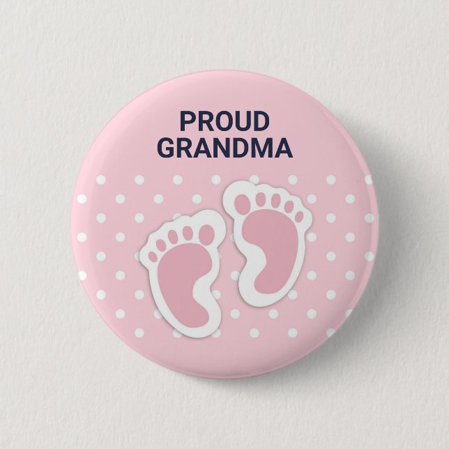 Proud Grandma Rosa Flicka Knapp (Framsida)