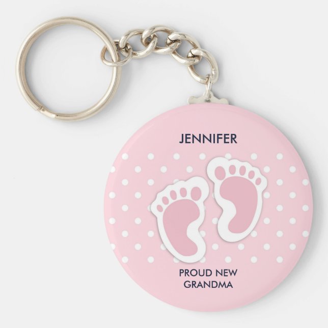 Proud Grandma Rosa Flicka Nyckelring (Framsidan)