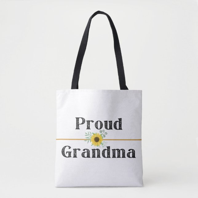 PROUD GRANDMA - Tote Bag Tygkasse (Framsida)
