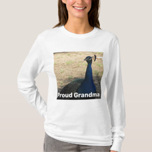 Proud Grandma Vibrant Peacock Photo Natature T Shirt