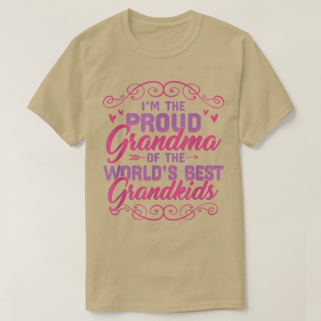 Proud Grandma World's Best Barnbarn Novelty  T Shirt (Design framsida)