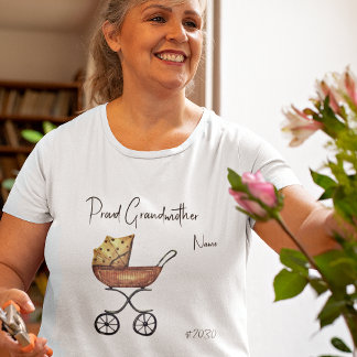 Proud Grandmor Baby Shower Plus Storlek T-Shirt
