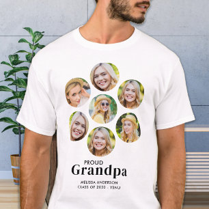 Proud GRANDMPA Anpassningsbar 7 Photo Collage Stud T Shirt