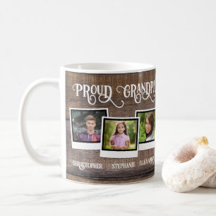 Proud Grandpa 3 Photo Snapshot Fars dag Kaffemugg
