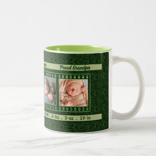 Proud Grandpa 4 Photo Mugg Deep Vintage Grönt
