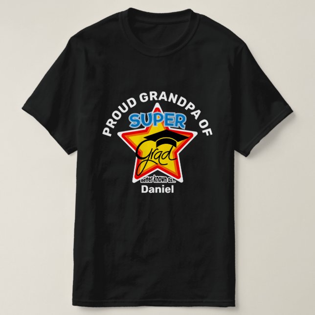 PROUD GRANDPA AV Toppen Grad-On-Mörk-redigerbar te T Shirt (Design framsida)