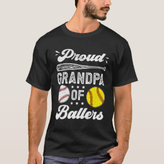 Proud Grandpa, Ballers Baseball Softball Grandpa T Shirt
