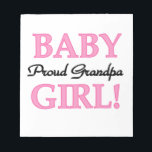 Proud Grandpa Flicka Gifts Anteckningsblock<br><div class="desc">Proud Grandpa från Flicka mugg,  keepéboxar,  plattor,  anteckningsböcker,  prydnadsföremål,  magneter och andra stolta morapkläder och presenter med svart och rosa textdesign.</div>