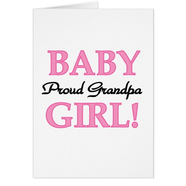 Proud Grandpa Flicka T-shirts och Gifts Hälsningskort (Framsidan)
