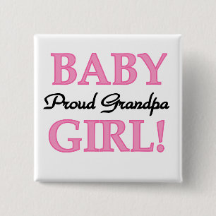 Proud Grandpa Flicka T-shirts och Gifts Knapp