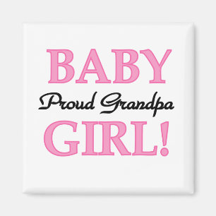 Proud Grandpa Flicka T-shirts och Gifts Magnet