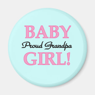 Proud Grandpa Flicka T-shirts och Gifts Magnet
