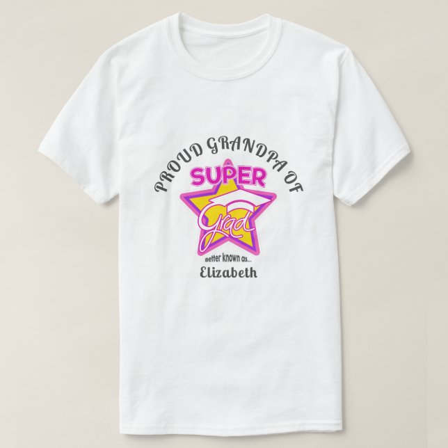 PROUD GRANDPA FÖR Toppen Grad Rosa-redigerbar text T Shirt (Design framsida)