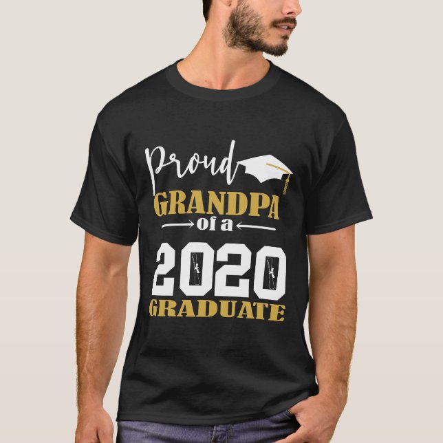 Proud Grandpa från 2020 Student White T Shirt (Framsida)