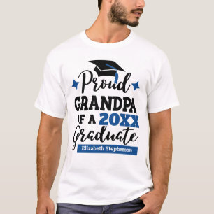 Proud Grandpa från 2022 student, svart, blå, namn T Shirt