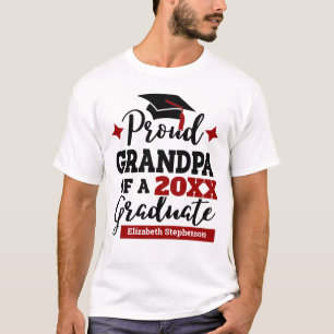 Proud Grandpa från 2022 student svart, röd, namn T Shirt