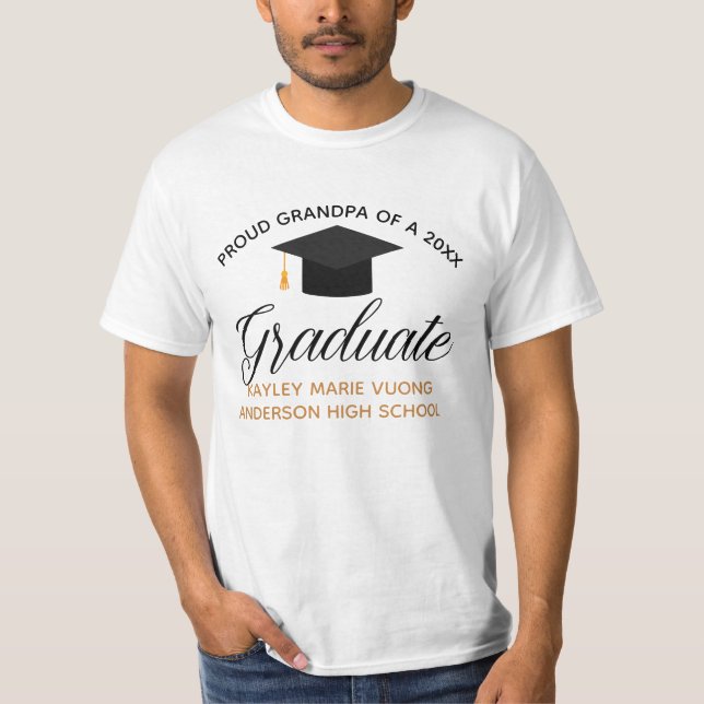 Proud Grandpa från 2025 Student Anpassningsbar Stu T Shirt (Framsida)