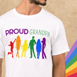 Proud Grandpa Gay pride honsilhuettes T Shirt