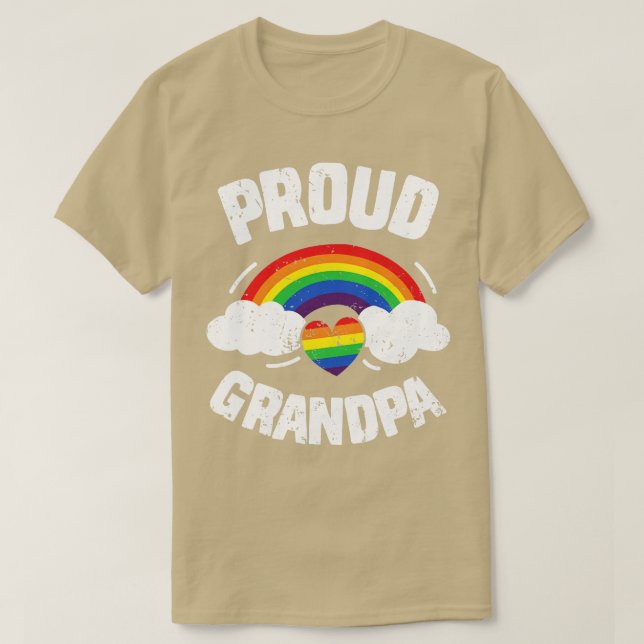 Proud Grandpa LGBT Gay pride för manar Boys Far T Shirt (Design framsida)