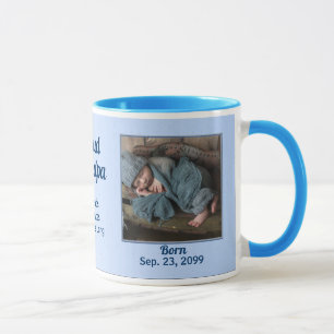 Proud Grandpa Nyfödd bebis Blue Photo Mugg