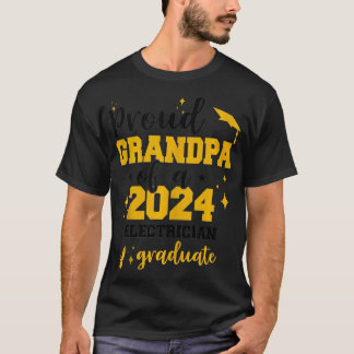 Proud Grandpa of 2024 Electrician Student Senior T Shirt