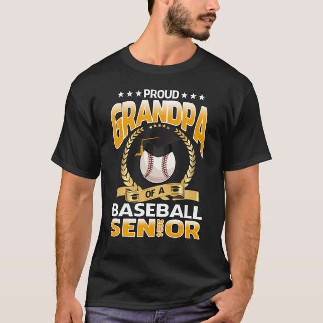 Proud Grandpa Of A Baseball Senior 2024 Graduation T Shirt (Framsida)
