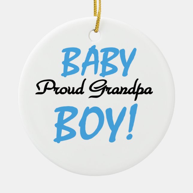 Proud Grandpa Pojke T-shirts och Gifts Julgransprydnad Keramik (Framsidan)