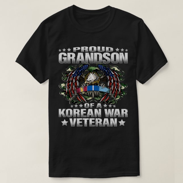 Proud Grandson Of A Korean War Veteran Military Ve T Shirt (Design framsida)