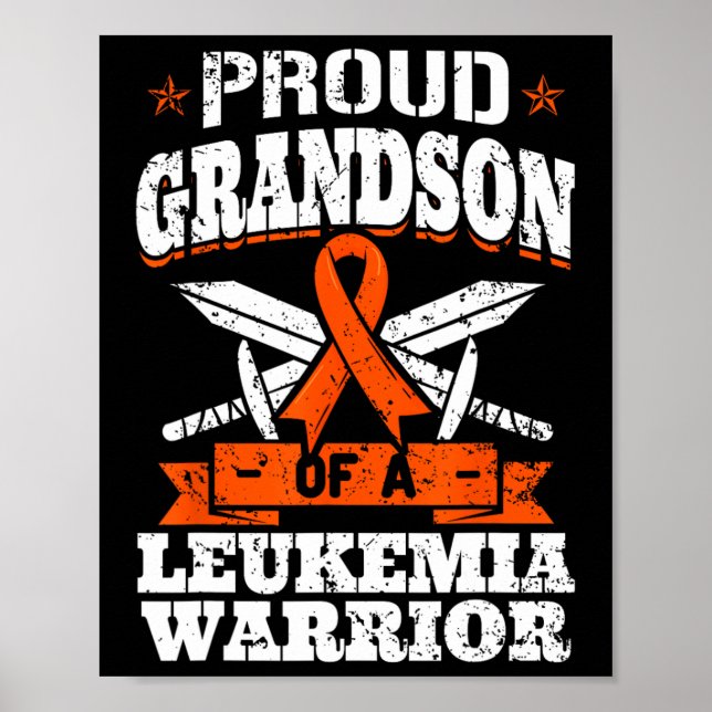 Proud Grandson of a Leukemia Warrior Awareness Blo Poster (Framsidan)