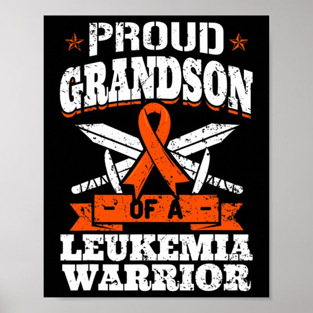 Proud Grandson of a Leukemia Warrior Awareness Blo Poster (Framsidan)