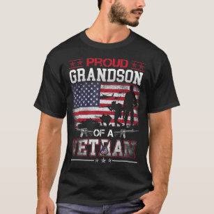 Proud Grandson of a Veteran USA flagga Military Ve T Shirt