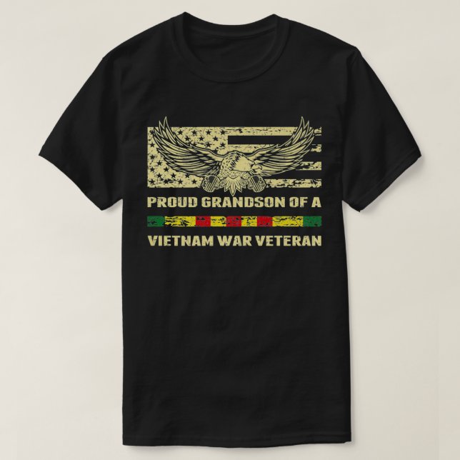 Proud Grandson of a Vietnam Veteran Military Vets T Shirt (Design framsida)