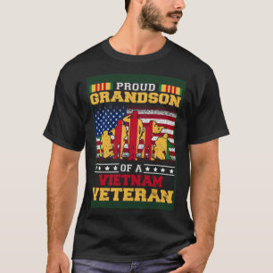 Proud Grandson of a Vietnam Veteran Pappa USA Vete T Shirt