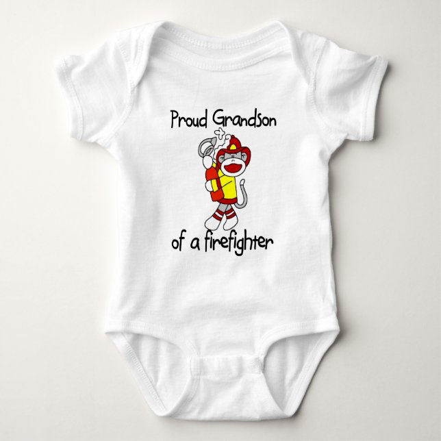 Proud Grandson of Firefighter T Shirt (Framsida)