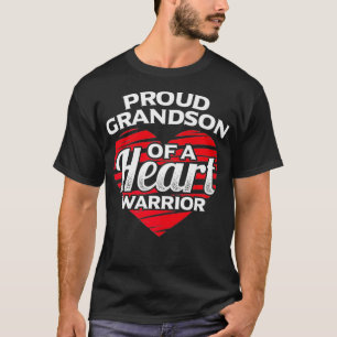 Proud Grandson of Heart Warrior Heart Surgery Bypa T Shirt