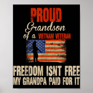 Proud Grandson of Vietnam Veteran Military Family Poster