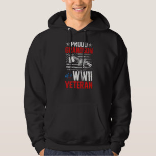 Proud Grandson of Wwii Veteran US Flagga Boots Vet Hoodie