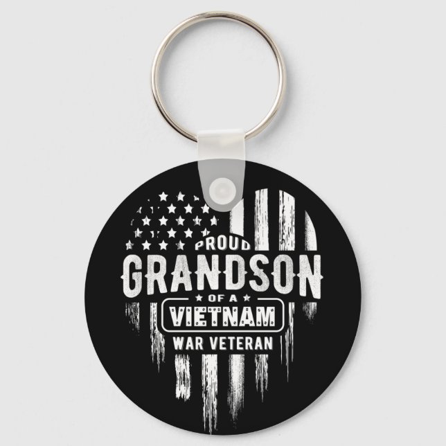 Proud Grandson Vietnam Vet Grandpa Veteran Nyckelring (Framsida)