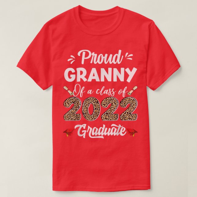 Proud Granny av klass 2022 Student Graduatio T Shirt (Design framsida)
