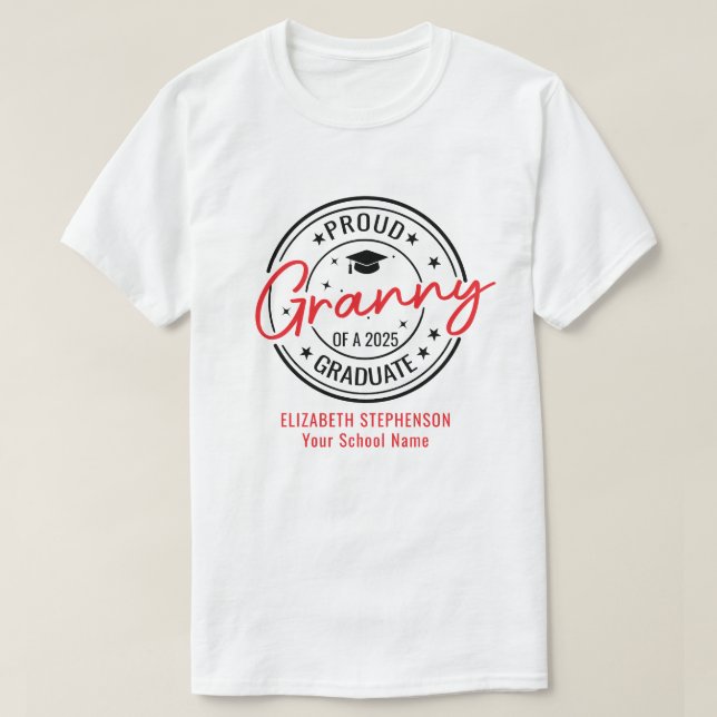 Proud Granny i familjen student T Shirt (Design framsida)