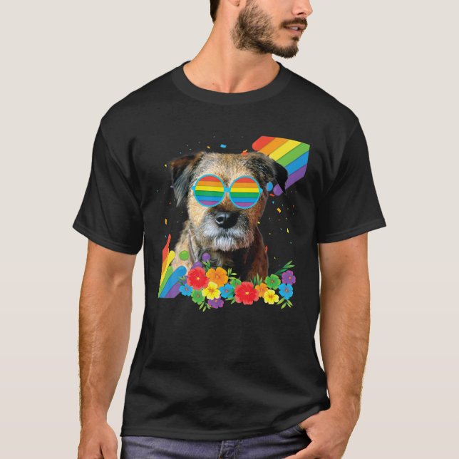 Proud Granny of a Gay Hund Lesbisk Pride HGBT Rain T Shirt (Framsida)